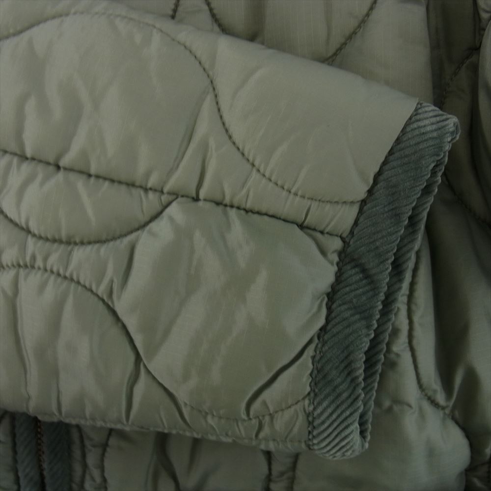 シンゾーン 21AW 21AMSC005 QUILTING COAT コーデュロイ切替 キルティング ノーカラーコート グリーン系 F【中古】