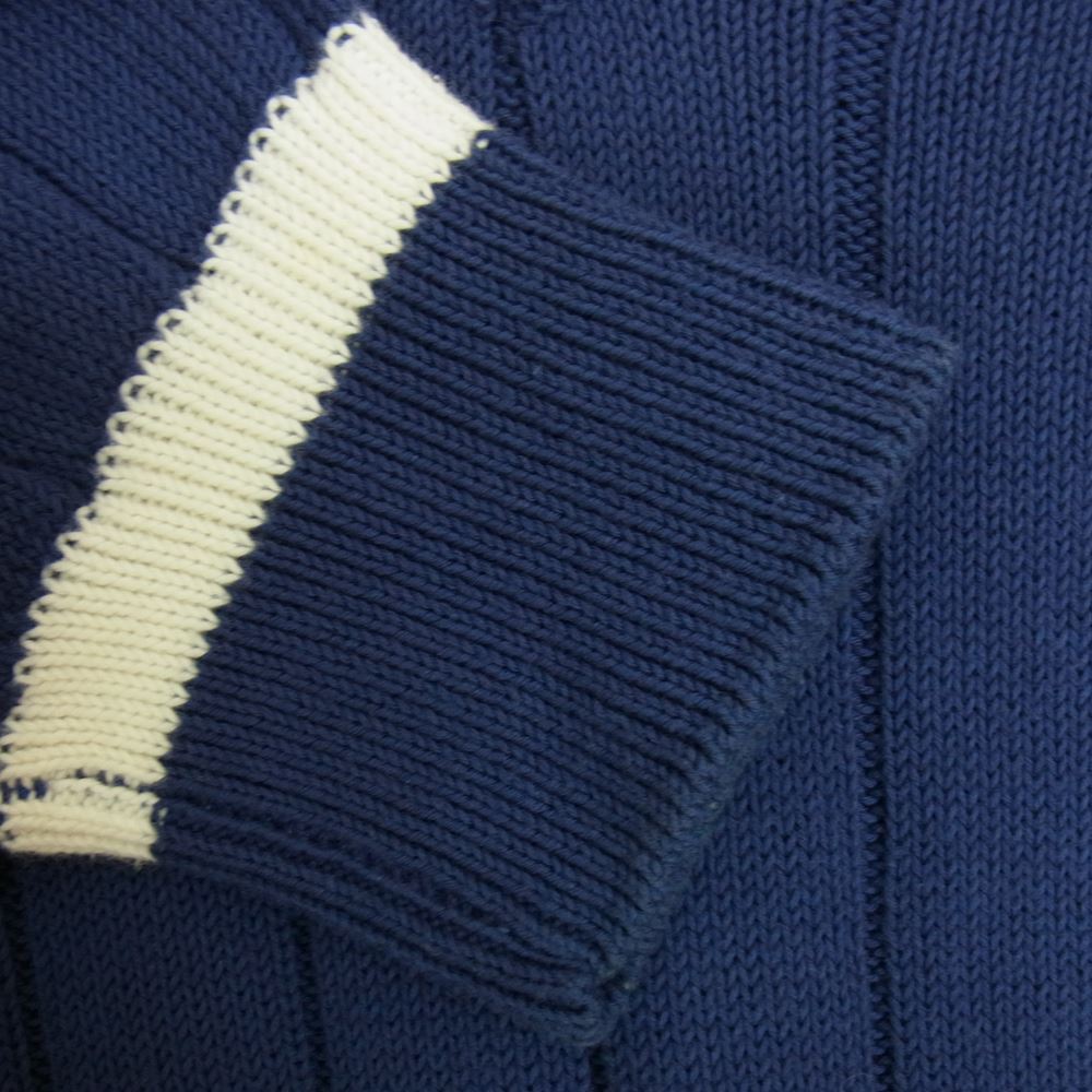 Dunhill ダンヒル イタリア製 Vネック ライン ニット セーター ネイビー系 M【中古】