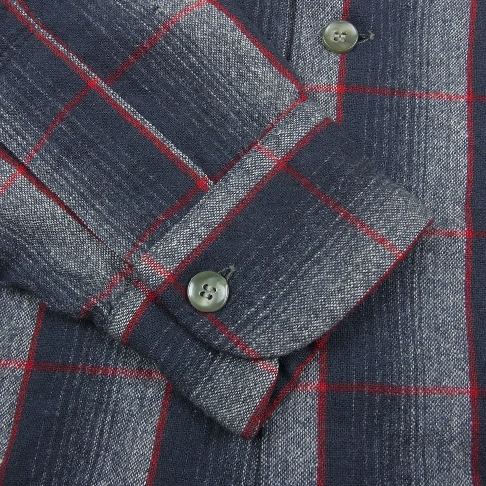 PENDLETON ペンドルトン 50s ウール フランネル チェック 長袖 シャツ ブラック系 レッド系 M【中古】