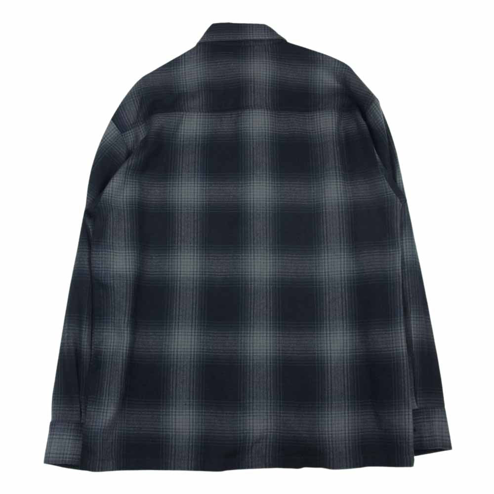 キャルトップ USA製 オンブレチェック 長袖 シャツ ブラック系 S【中古】