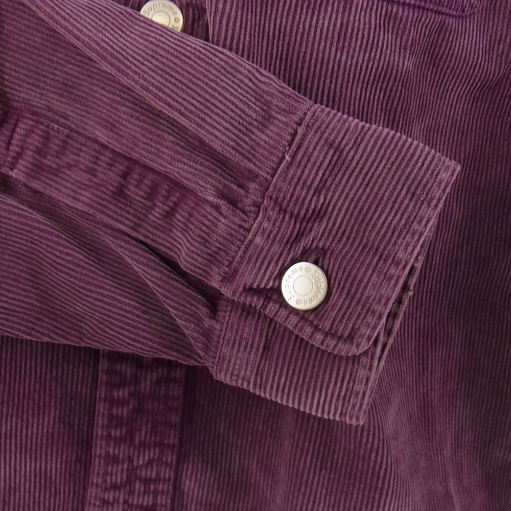 Supreme シュプリーム 21SS Washed Corduroy Shirt ウォッシュド コーデュロイ 長袖 シャツ パープル系 M【新古品】【未使用】【中古】