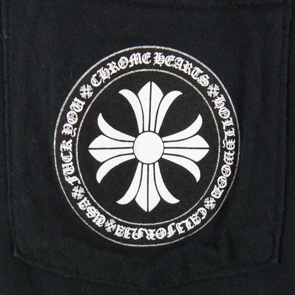CHROME HEARTS クロムハーツ(原本無) 国内正規品 サークル CHプラス プリント ポケット Tシャツ ブラック系 L【中古】