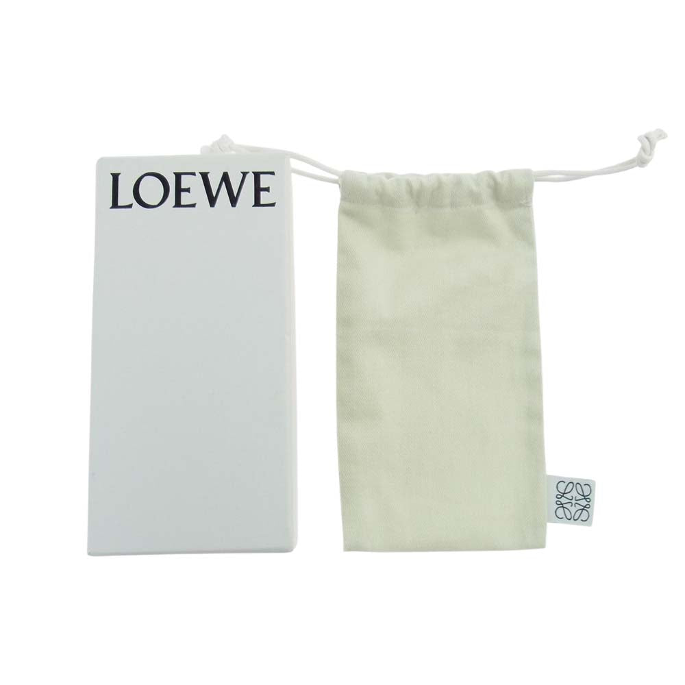 LOEWE ロエベ レザー チャーム付き メカノピン ブローチ ピンク系 シルバー系【極上美品】【中古】