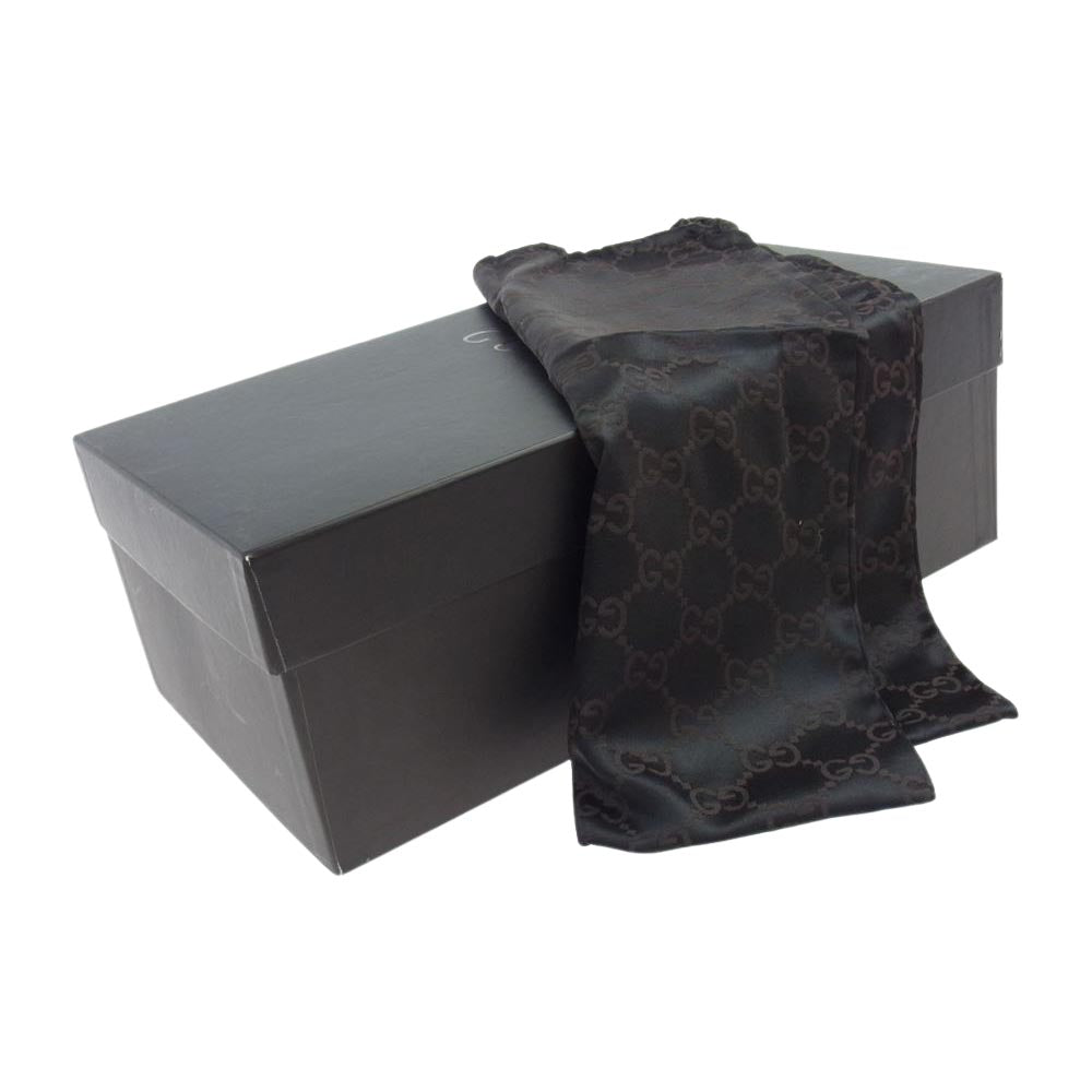 GUCCI グッチ 123866 レザー ローファー ビジネスシューズ ブラック系 39E【新古品】【未使用】【中古】