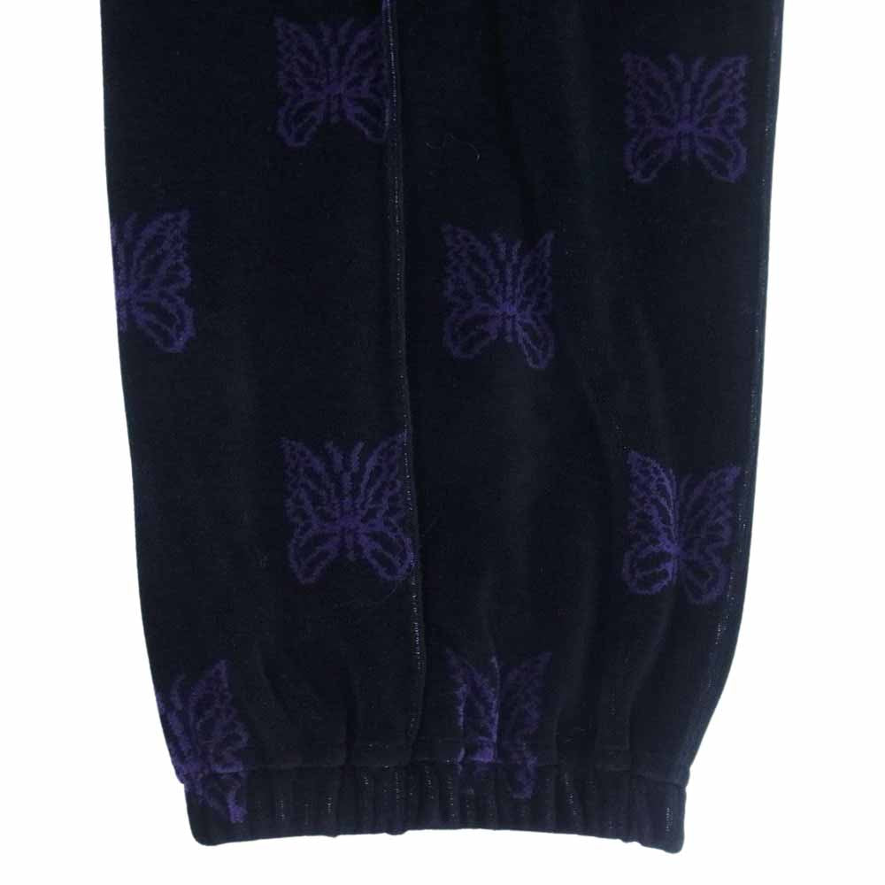 Needles ニードルス 22AW LQ238 Papillon Velour パピヨン ベロア zipped Track Pant ジップ トラック パンツ ブラック×パープル M【新古品】【未使用】【中古】