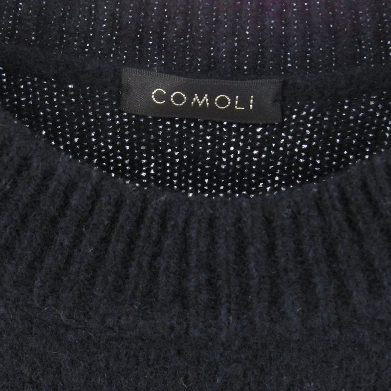 COMOLI コモリ 21AW U03-06004 ラムズウール クルーネックニット ダークネイビー系 3【中古】