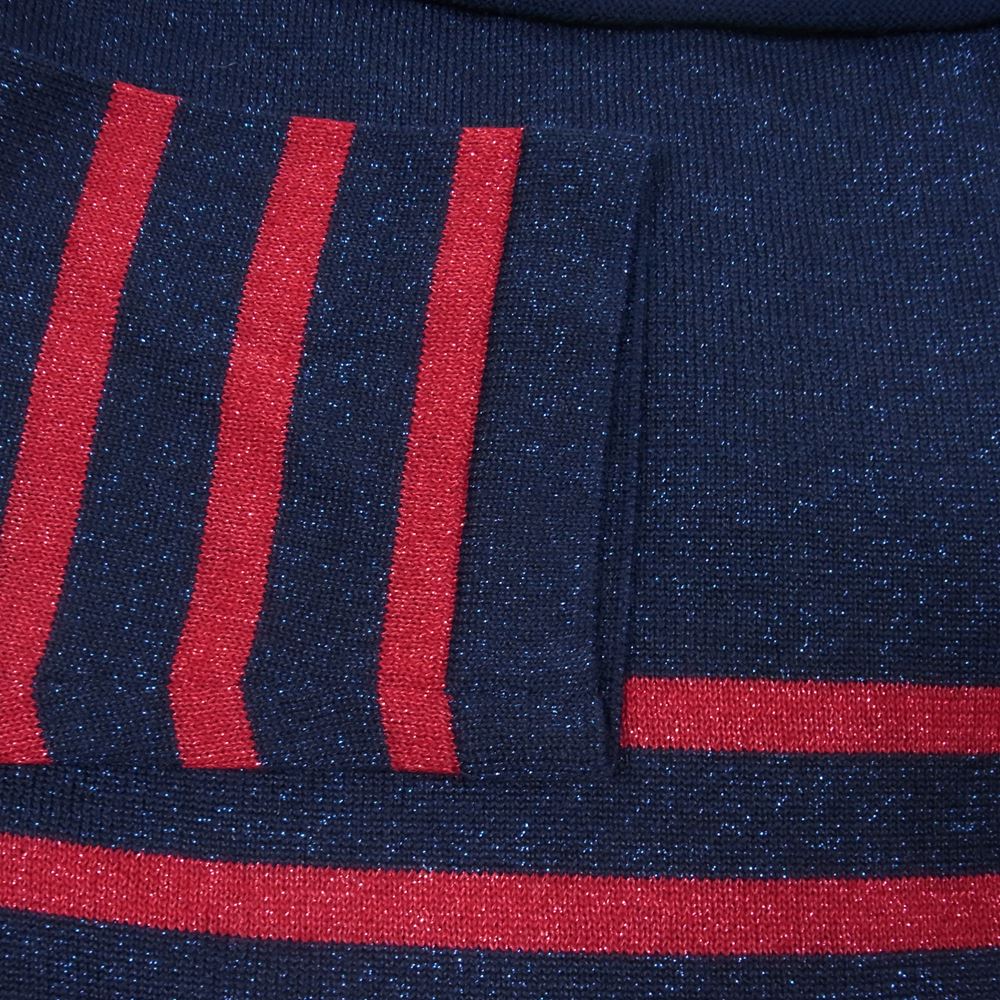 JEAN-PAUL GAULTIER ジャンポールゴルチエ ラメ入り ボーダーニット レッド系 ネイビー系 40【極上美品】【中古】
