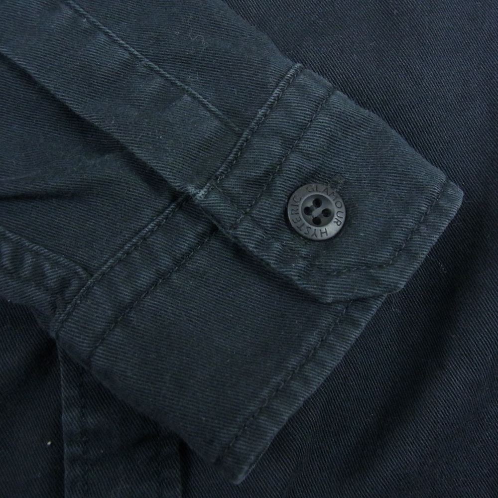 HYSTERIC GLAMOUR ヒステリックグラマー 0201AH01 DESIGNED TO KILL 刺繍 M-65 ミリタリー シャツ ブラック ブラック系 S【中古】