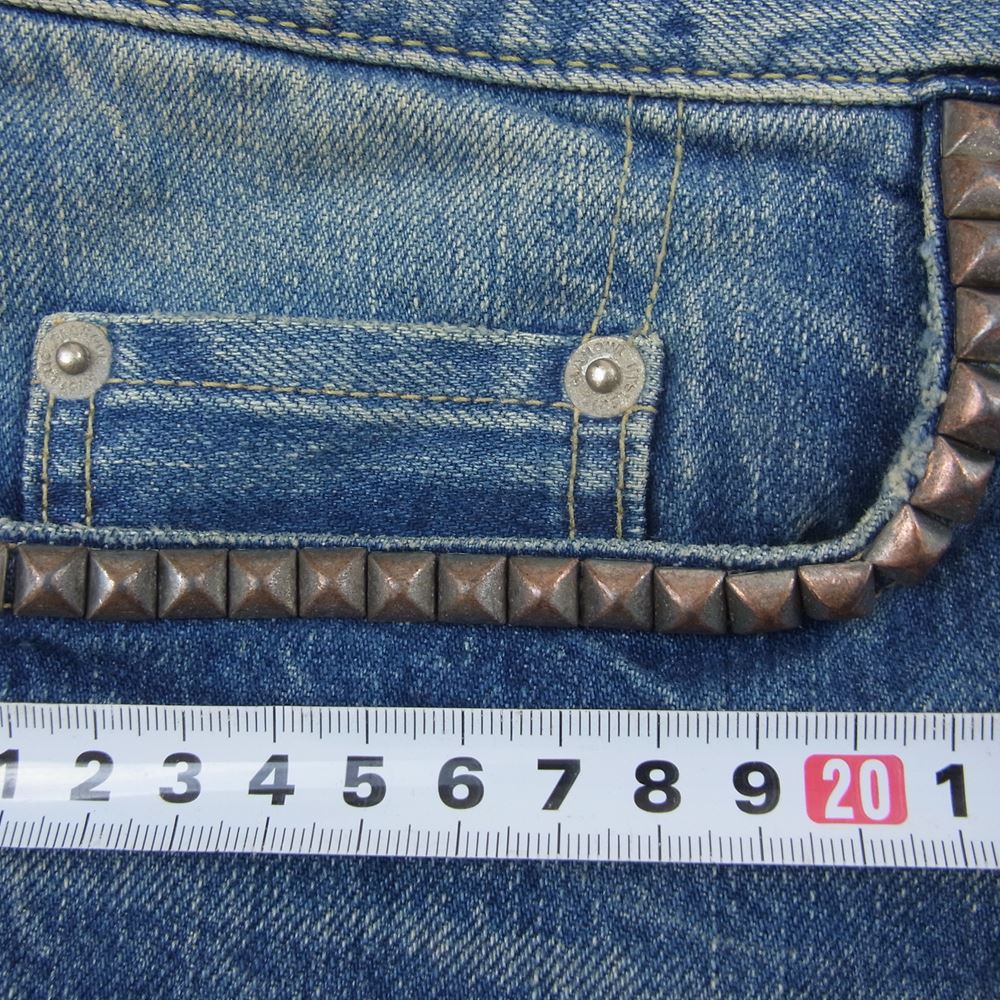 HYSTERIC GLAMOUR ヒステリックグラマー 0213AP09 UPR加工 ストレート デニムパンツ インディゴブルー系 28【中古】