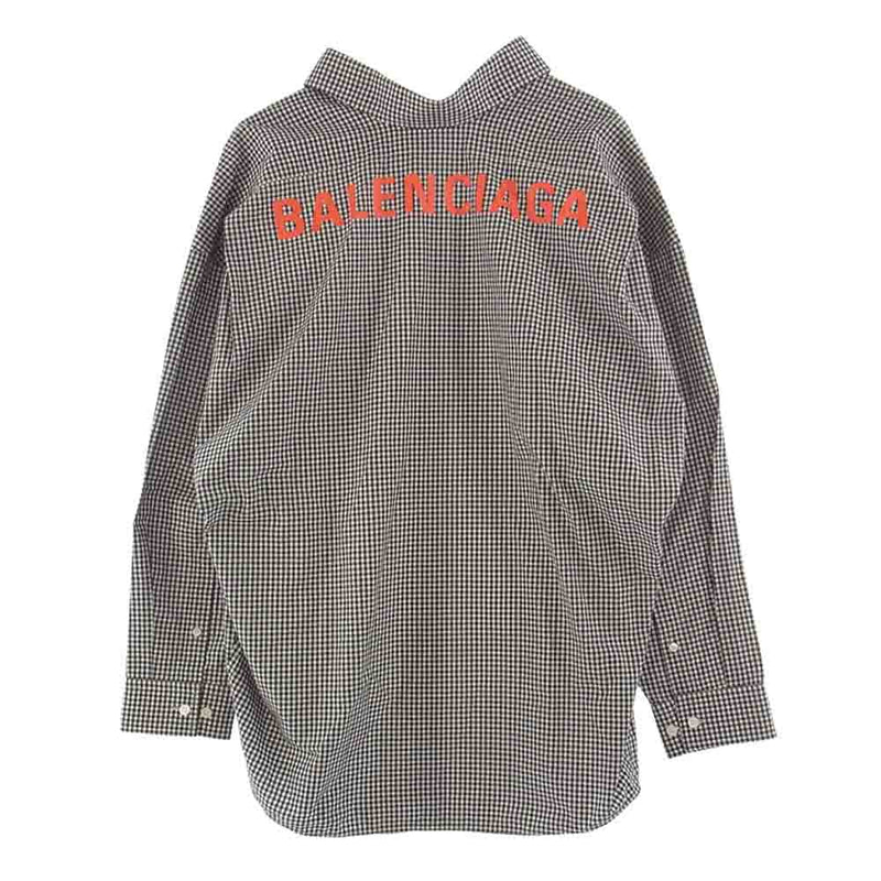 BALENCIAGA バックロゴ チェックシャツ