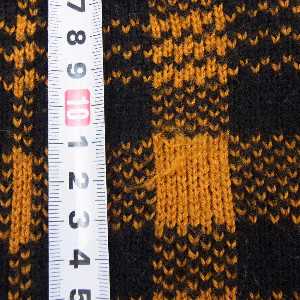 DRIES VAN NOTEN ドリスヴァンノッテン チェック柄 ニット ブラック系 オレンジ系 XS【中古】