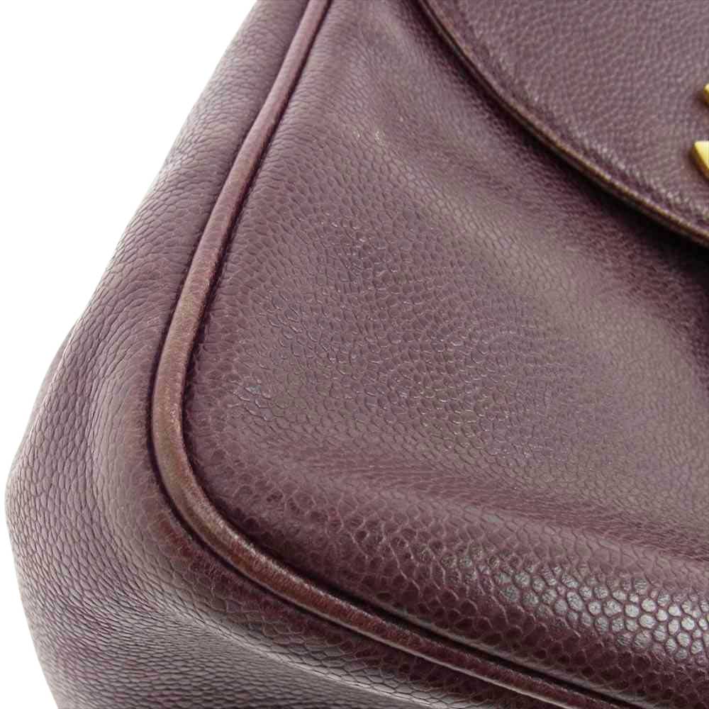 CHANEL シャネル ココマーク キャビアスキン リュック バックパック ブラウン系【中古】