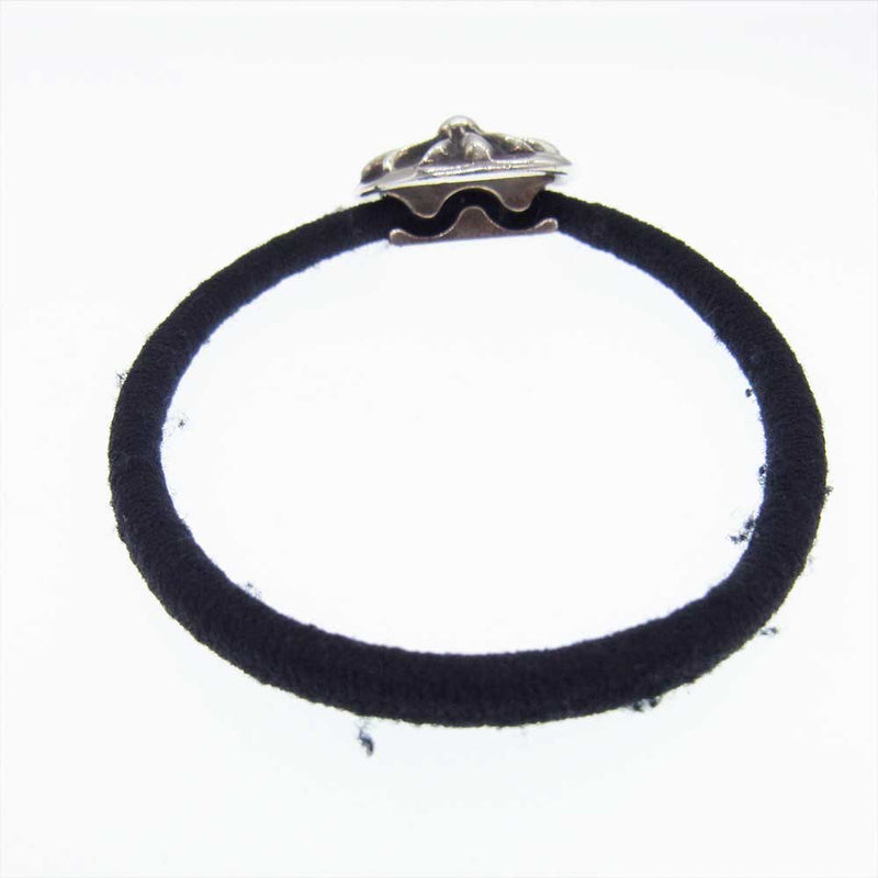 CHROME HEARTS クロムハーツ（原本有） HAIRBAND CH PLUS クロス ボール ボタン ヘアゴム コンチョ ブラック系  シルバー系【中古】