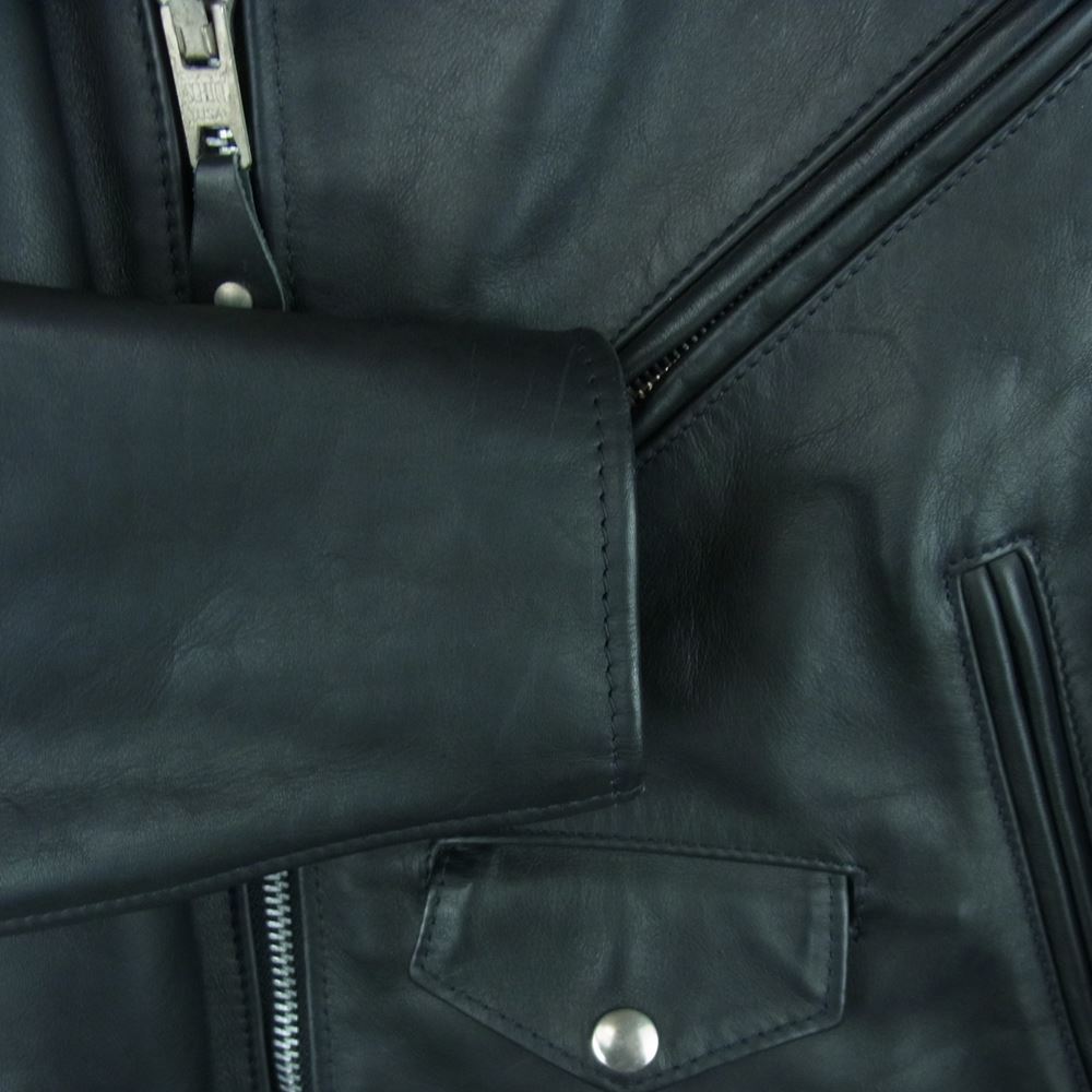 schott ショット 613 ワンスター レザー ダブル ライダース ジャケット アメリカ製 ブラック系 34【中古】