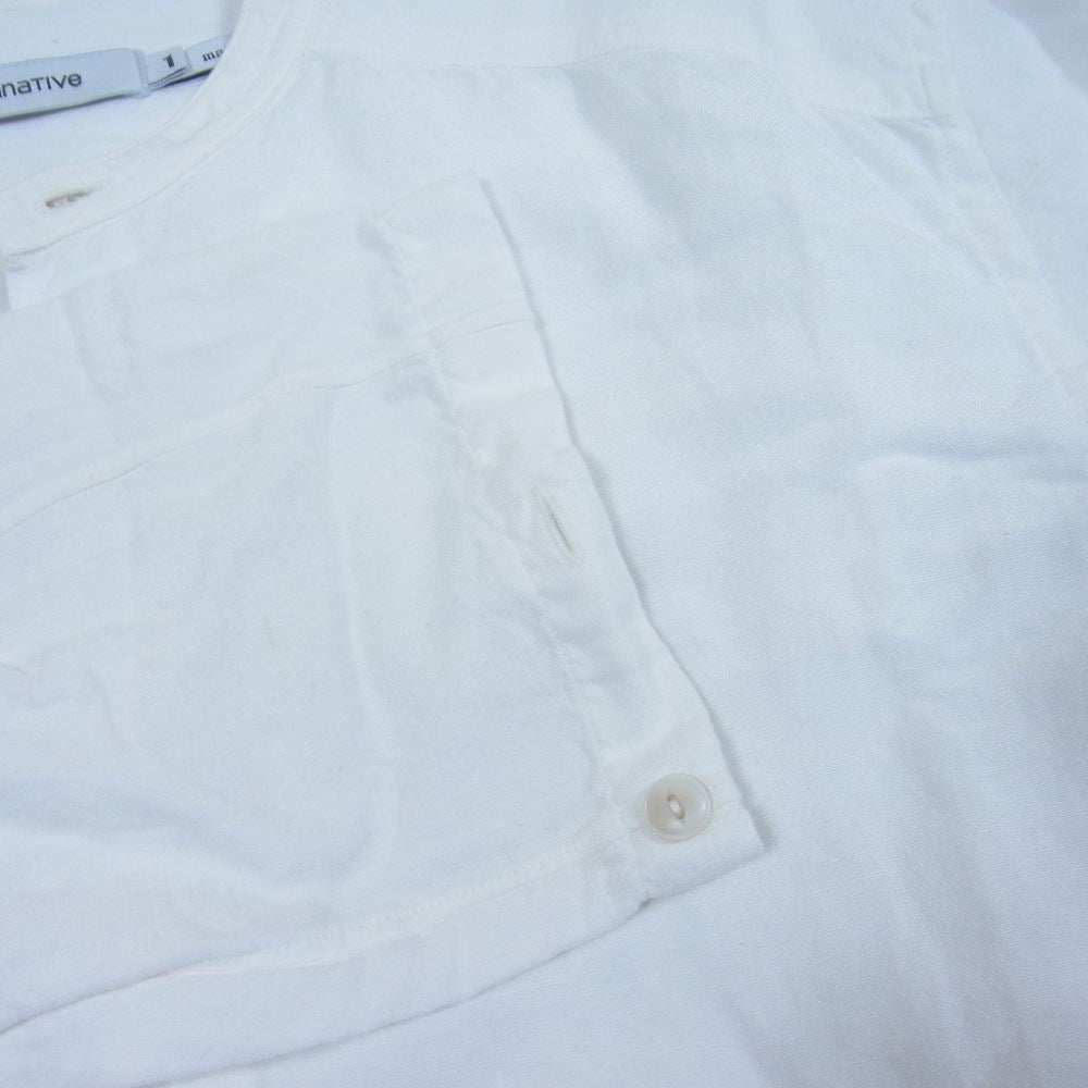 nonnative ノンネイティブ NN-S2719 TRAVELER PULLOVER LONG SHIRT トラベラー プルオーバー ロング 袖七分丈 ノーカラー シャツ ホワイト系 1【中古】