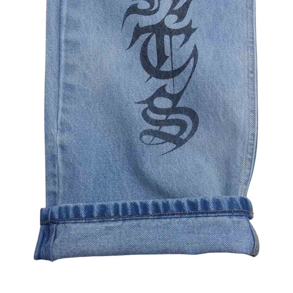 VETEMENTS ヴェトモン 21AW MA52PA720B COUTURE STRAIGHT LEG DENIM トライバルプリント ストレート デニムパンツ インディゴブルー系 M【中古】