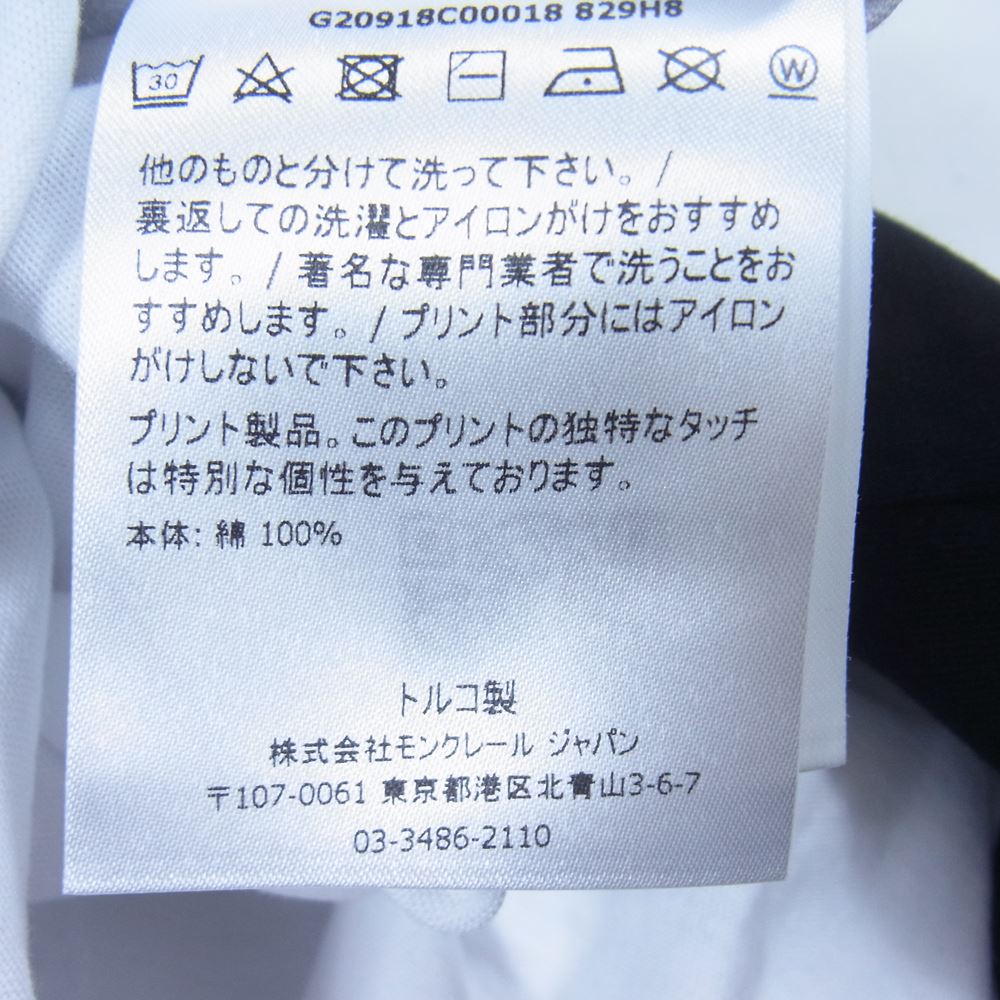 MONCLER モンクレール MAGLIA T-SHIRT ツートン ロゴ 半袖 Tシャツ ブラック系 ホワイト系 L【中古】
