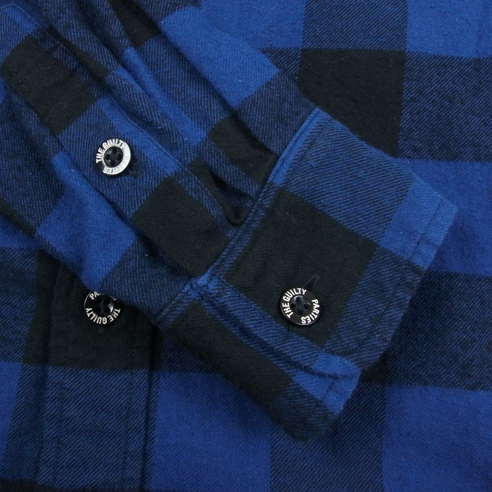 WACKO MARIA ワコマリア WMR-BLO-SHI-03 BLOCK CHECK SHIRT 長袖 ブロック チェック シャツ ブルー系 ブラック系 M【中古】