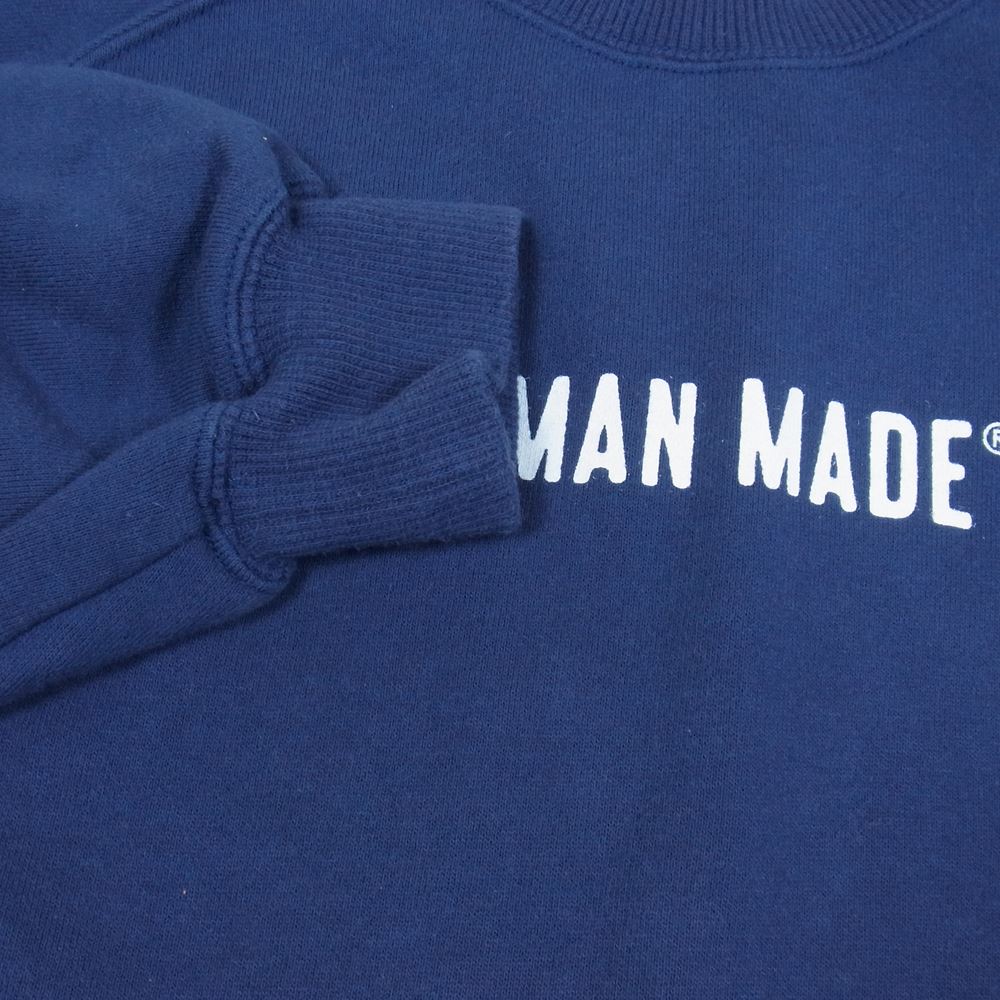 HUMAN MADE ヒューマンメイド クルーネック ロゴ スウェット ネイビー系 M【中古】