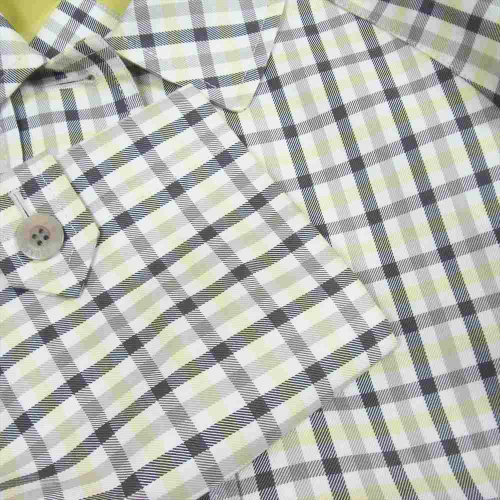 Aquascutum アクアスキュータム チェック ハーフ コート イエロー系 9【美品】【中古】