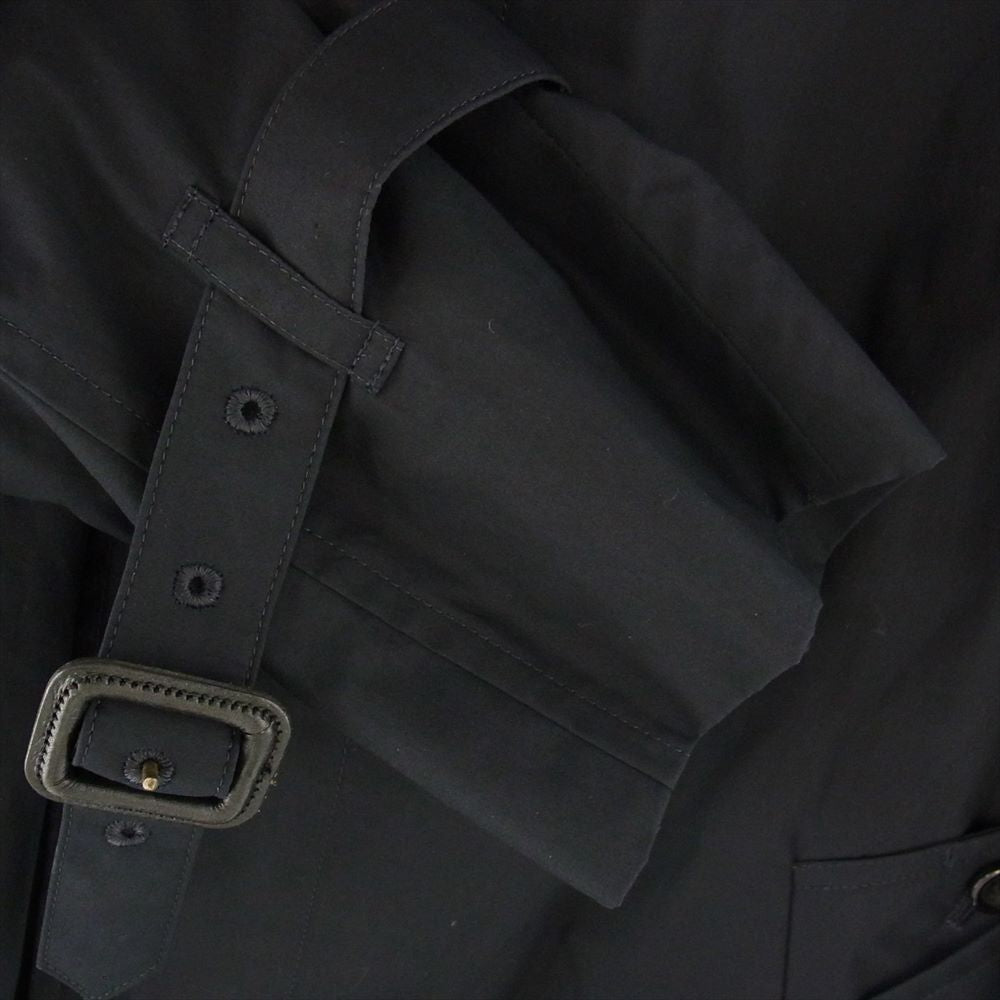Aquascutum アクアスキュータム 撥水 コットン シングル トレンチ コート ネイビー系 34【美品】【中古】
