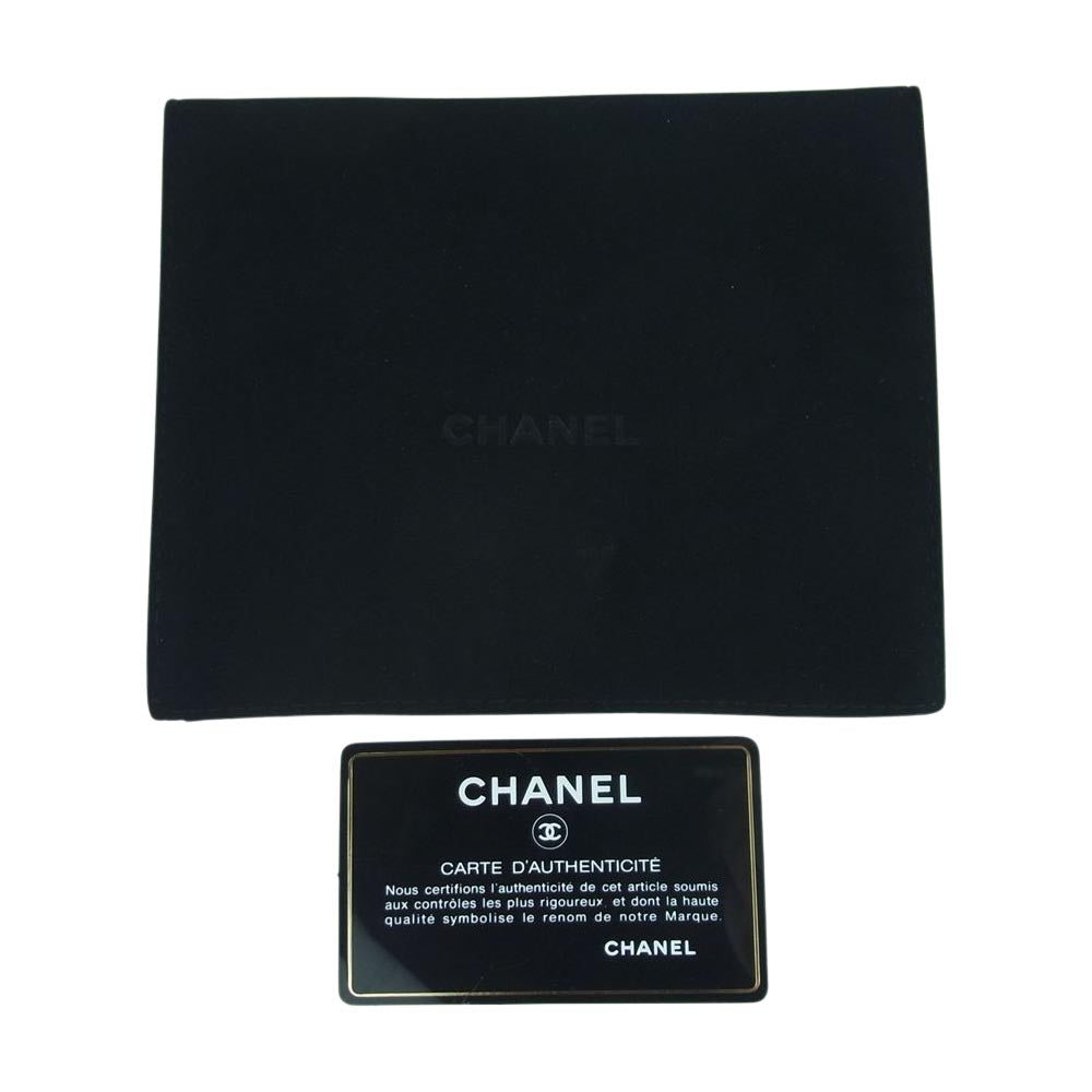 CHANEL シャネル ボーイシャネル キャビアスキン ココマーク コンパクト ミニ ウォレット 三つ折り 財布 ピンク系【中古】