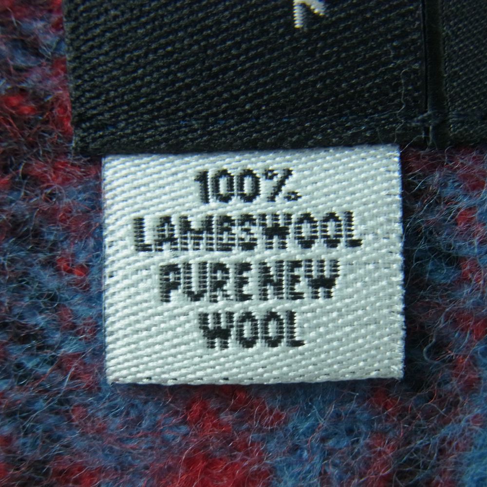 HYSTERIC GLAMOUR ヒステリックグラマー John Scot Lambswool ラムウール マフラー チェック柄 スコットランド製 ブルー系 レッド系 マルチカラー系【美品】【中古】