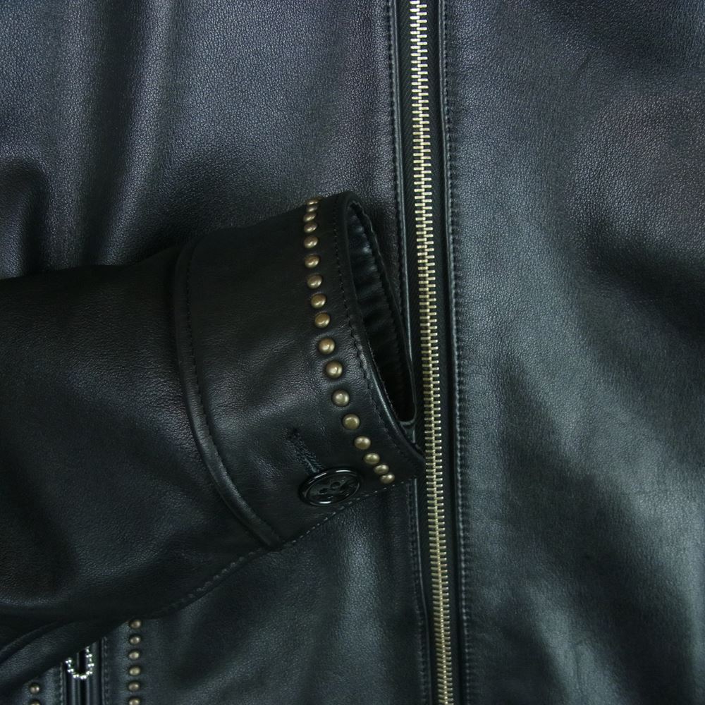 HYSTERIC GLAMOUR ヒステリックグラマー 02213LB01 カウレザー スタッズ ブルゾン レザー ジャケット ブラック系 M【美品】【中古】