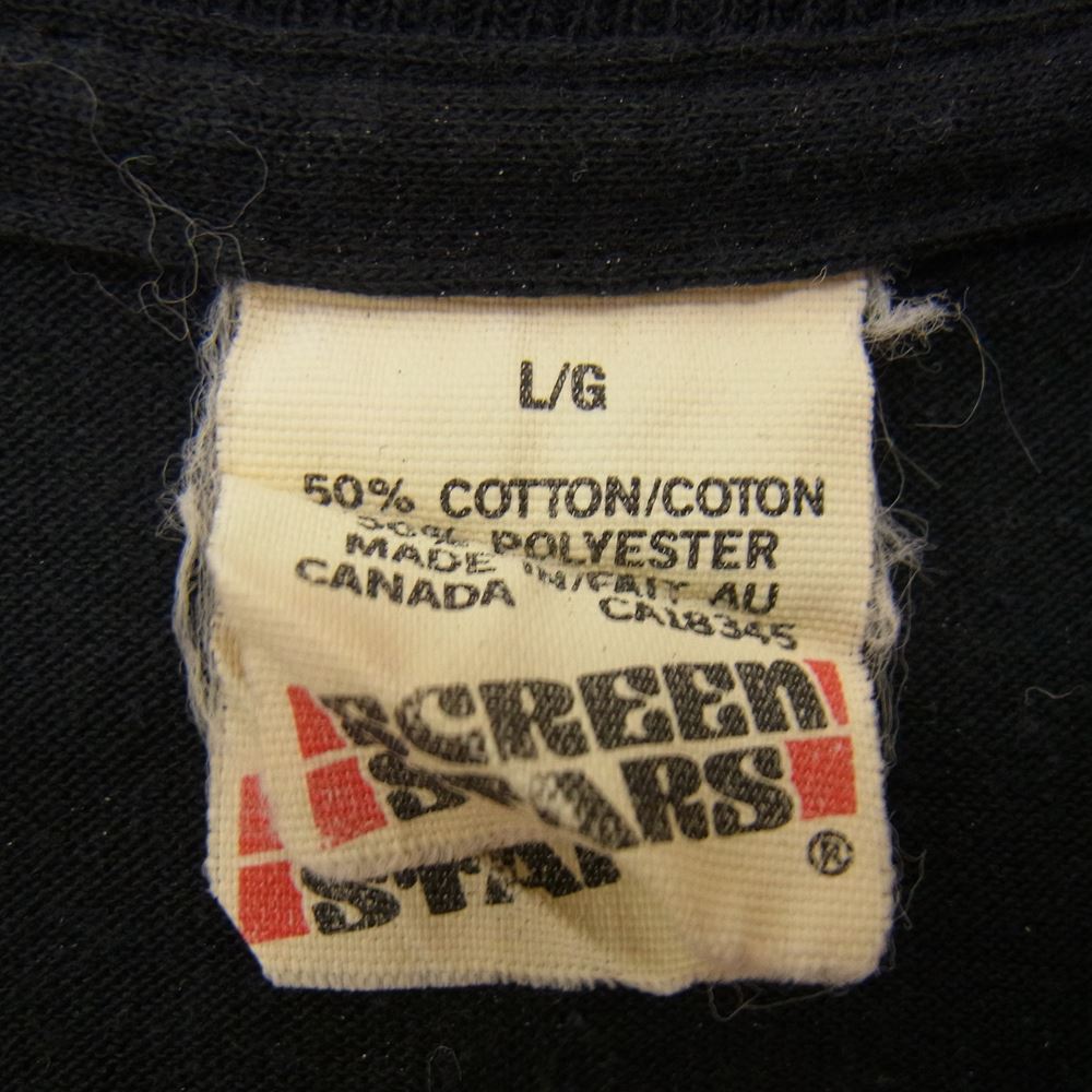 ヴィンテージ 80s Screen Stars スクリーンスターズ THE ROLLING STONES ビンテージ ザ ローリングストーンズ THE NORTH AMERICAN TOUR 1989 ベロ バンド Tシャツ バンT 袖裾シングルステッチ ブラック系 L/G【中古】