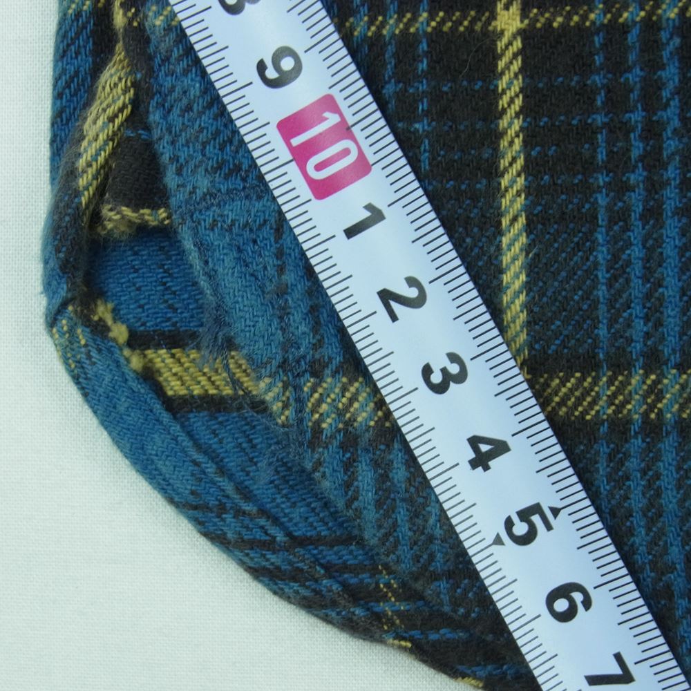 TENDERLOIN テンダーロイン T-HEAVY FLANNEL SHT ヘビー フランネル チェック 長袖 シャツ 日本製 ブルー系 XS【中古】