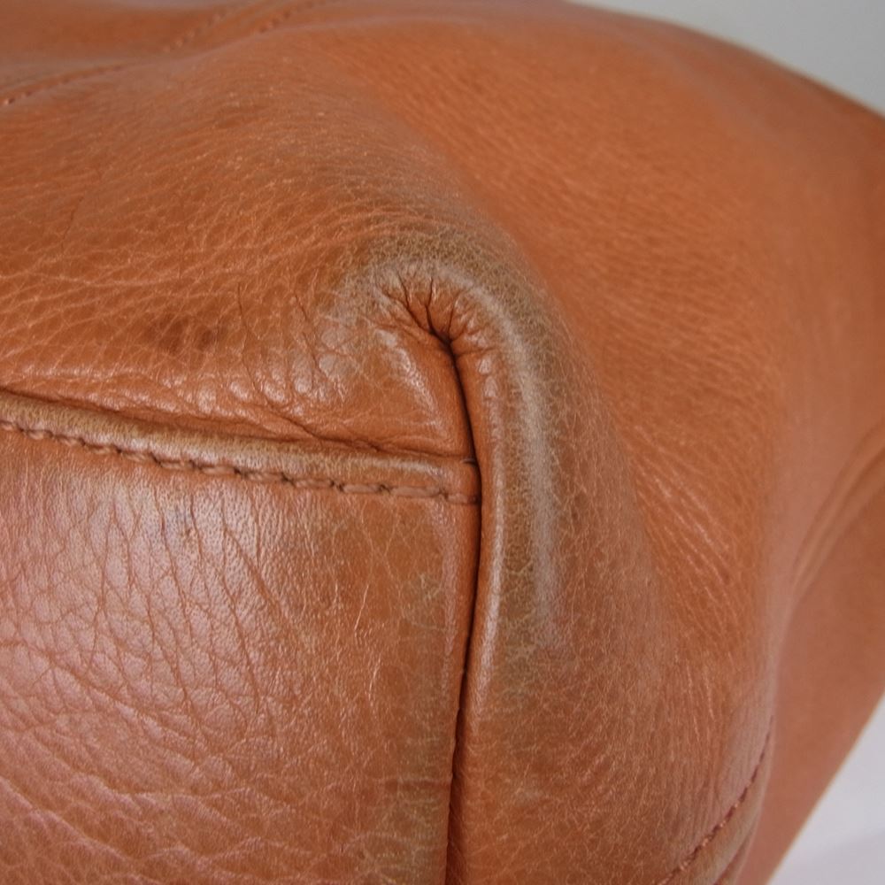 aniary アニアリ 07-02000 シュリンクレザー トートバッグ オレンジ オレンジ系【中古】