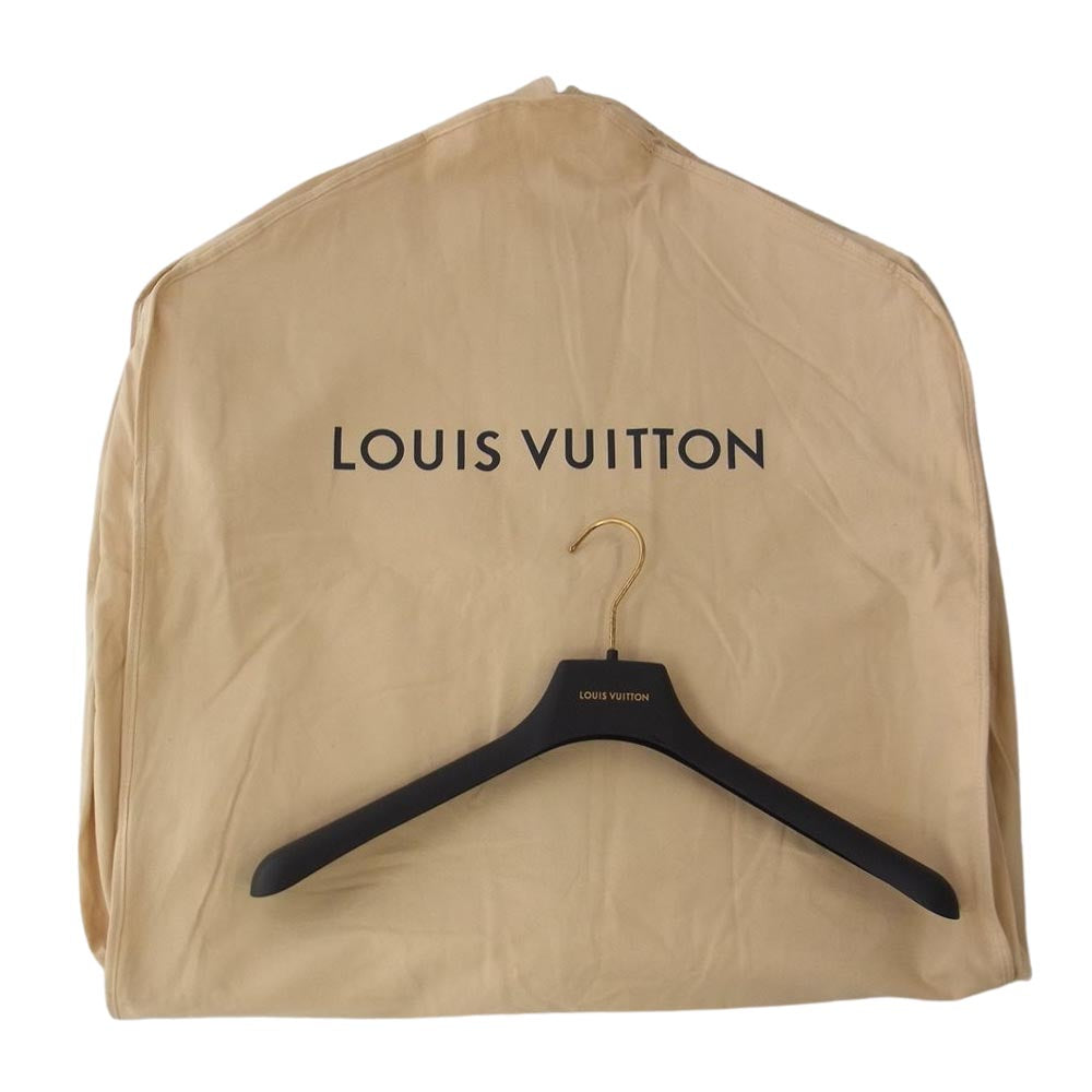 LOUIS VUITTON ルイ・ヴィトン 22SS 1AA4K8 エンブロイダリー レザー ミックス ブルゾン グレー系 56【美品】【中古】