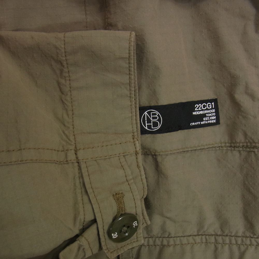 NEIGHBORHOOD ネイバーフッド 22SS 221UTNH-JKM03 COVERALL / CN-JK リップストップ カバーオール ミリタリー ジャケット カーキ系 M【中古】