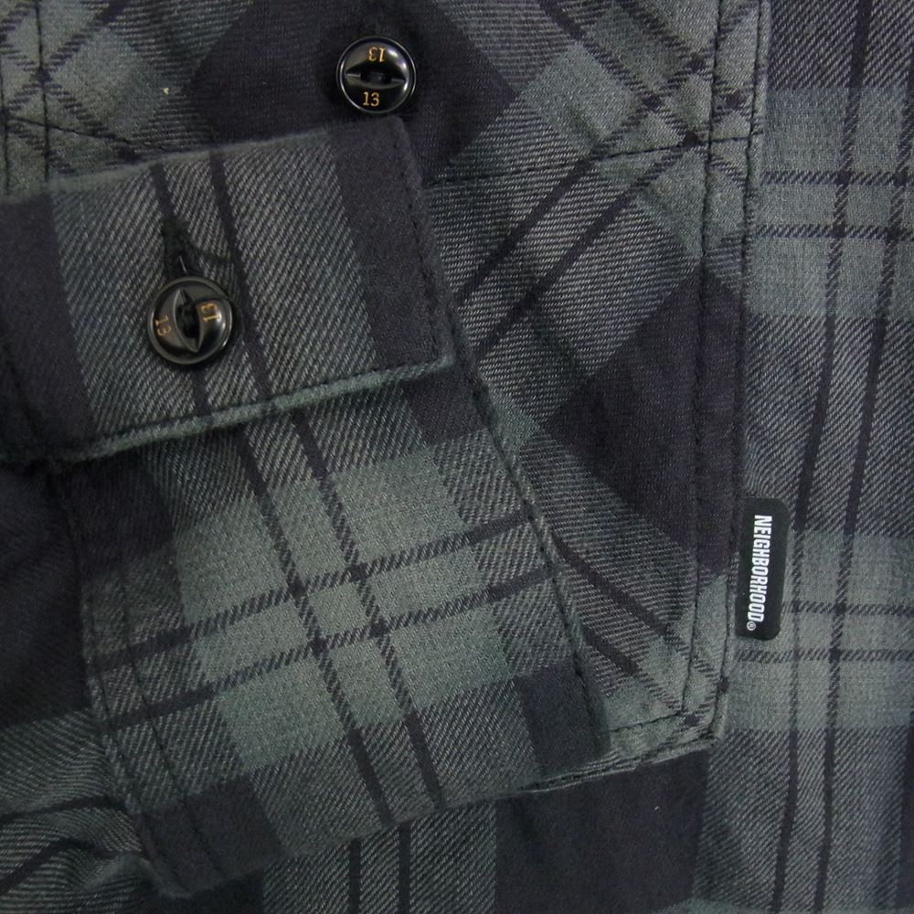 NEIGHBORHOOD ネイバーフッド 22AW 222ARNHSHM01 NEL CHECK SH LS ネル チェック 長袖 シャツ グレー系 M【中古】