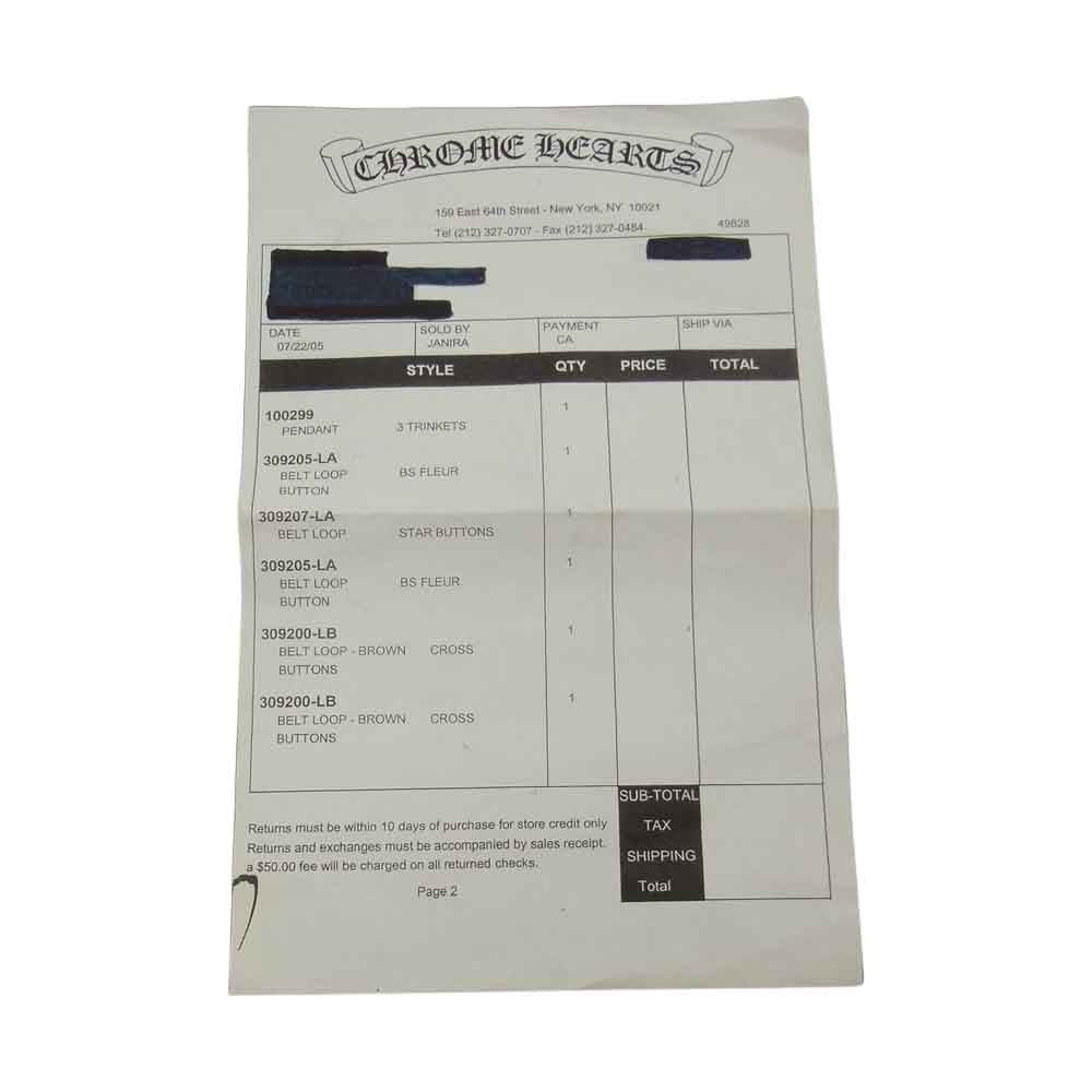 CHROME HEARTS クロムハーツ(原本無) 3FOLD 3フォールド スターボタン 三つ折り レザー ウォレット ブラック系【中古】