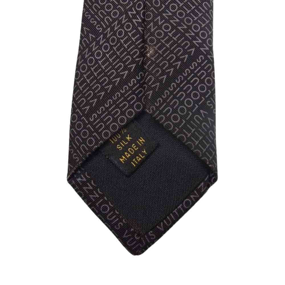 LOUIS VUITTON ルイ・ヴィトン イタリア製 シルク ロゴ ネクタイ ブラウン ブラウン系【中古】