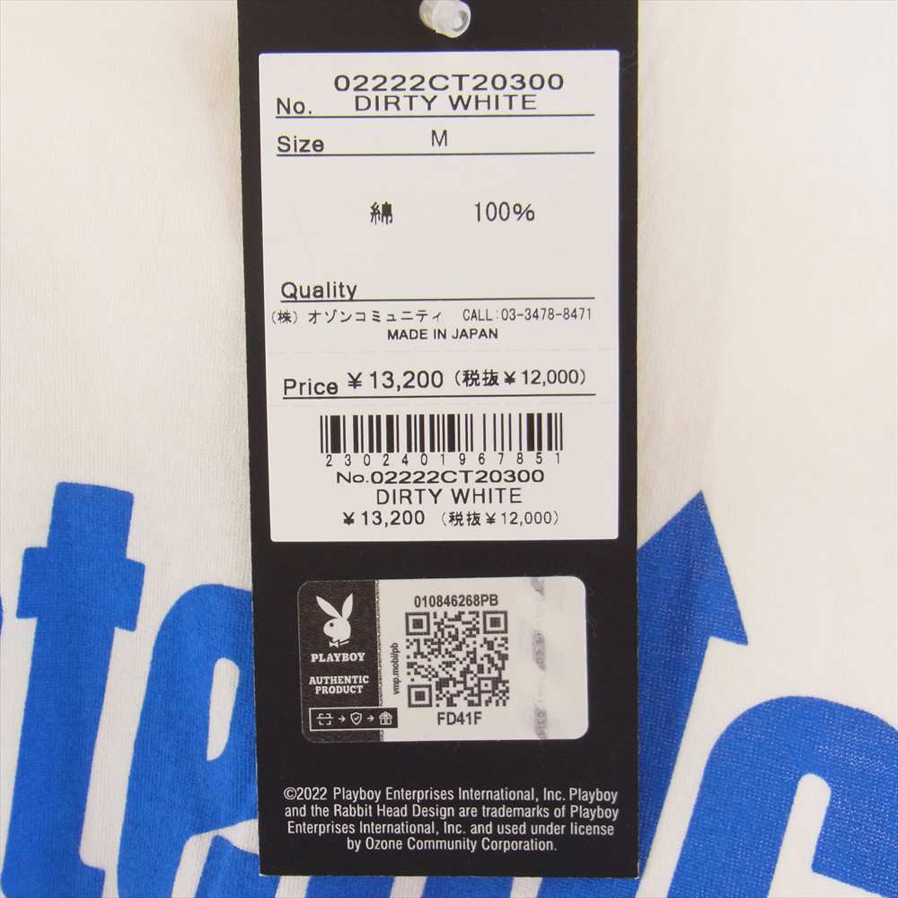HYSTERIC GLAMOUR ヒステリックグラマー 22SS 02222CT20 × PLAYBOY HYSTERIC ARROW TEE 半袖 Tシャツ プレイボーイ ヒステリック アロー ホワイト系 M【中古】