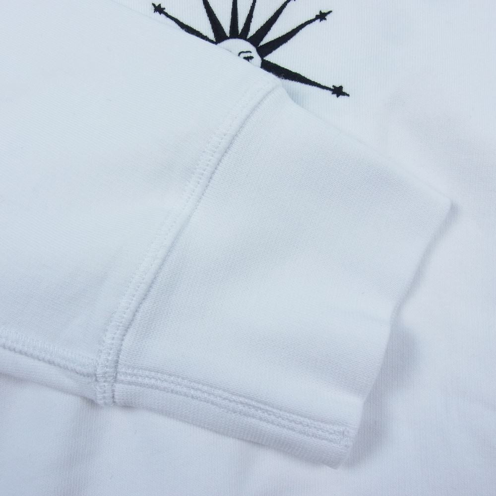 Alexander McQueen アレキサンダーマックイーン QRX43 Skull Embroidered Cotton Hoodie スカル エンブロイダリー ロゴ刺繍 パーカー フーディ ホワイト系 L【中古】