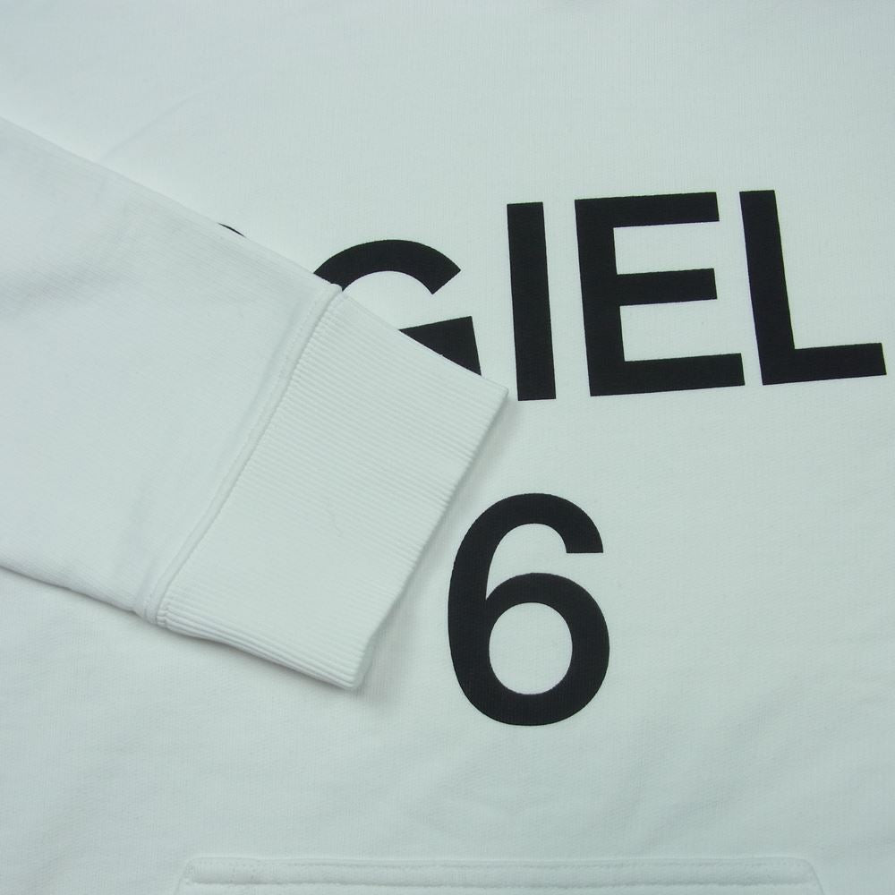 MAISON MARGIELA メゾンマルジェラ 22SS S52GU0161 MM6 エムエムシックス SWEAT HOODIE ロゴ プリント パーカー ホワイト系 XS【美品】【中古】