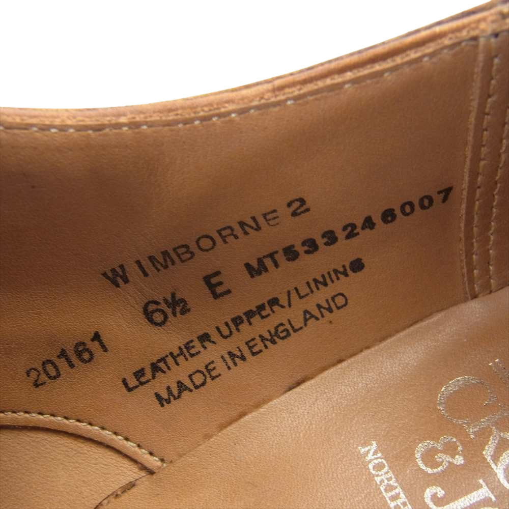 CROCKETT&JONES クロケットアンドジョーンズ 20161 SUBS品 Wimborne 2 ウィンボーン プレーントゥ レザー ビジネスシューズ ブラウン系 6.5【中古】