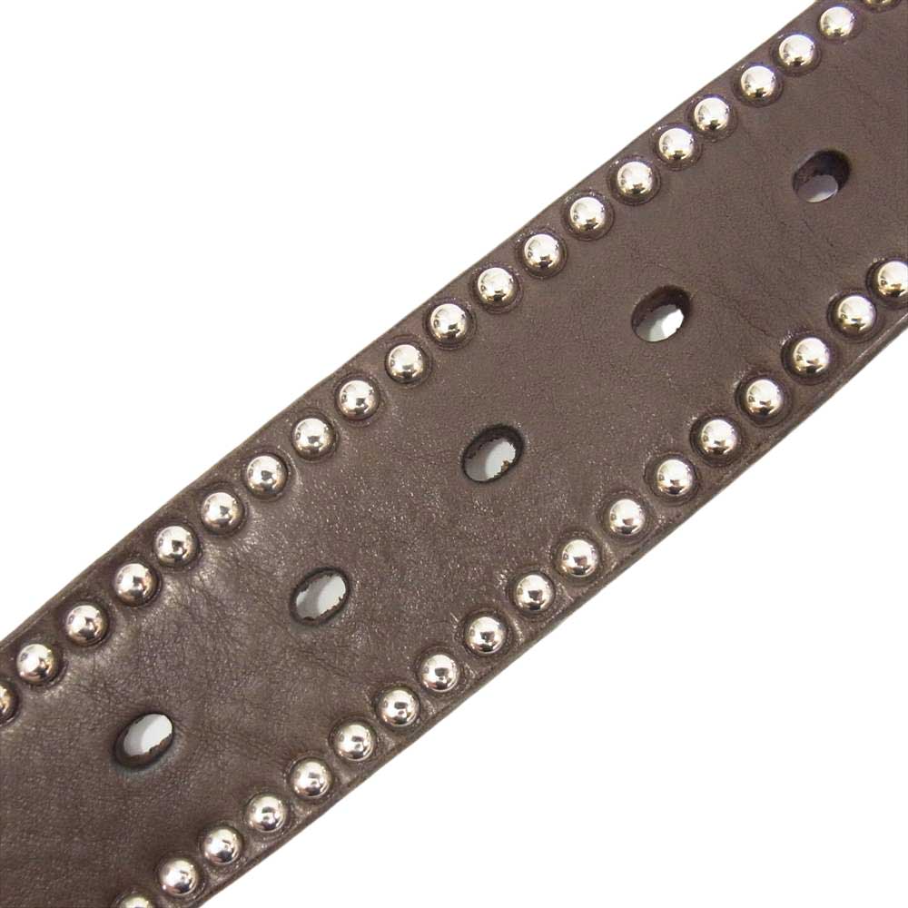 J&M Davidson ジェイアンドエムデヴィッドソン サイド スタッズ レザー ベルト ブラウン系 30/75【中古】