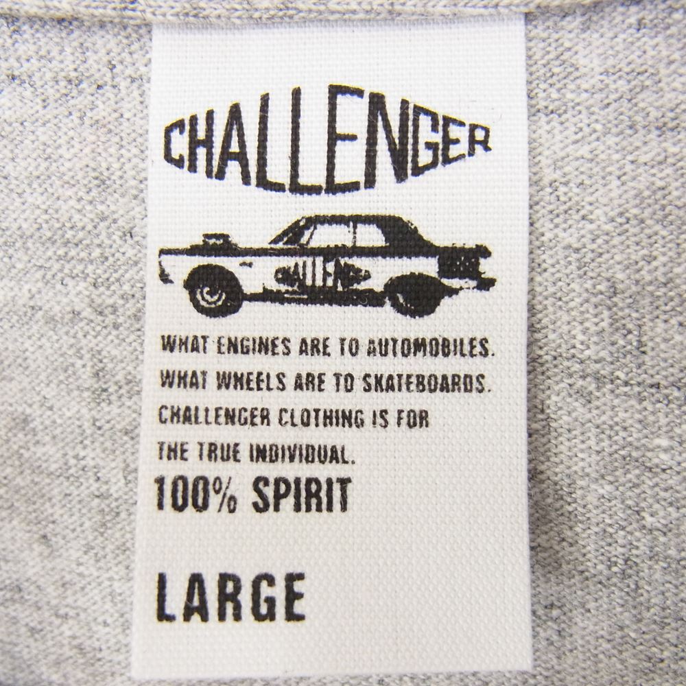 CHALLENGER チャレンジャー CLG-TS 022-024 MUD LOGO TEE ロゴ プリント 半袖 Tシャツ グレー系 L【極上美品】【中古】