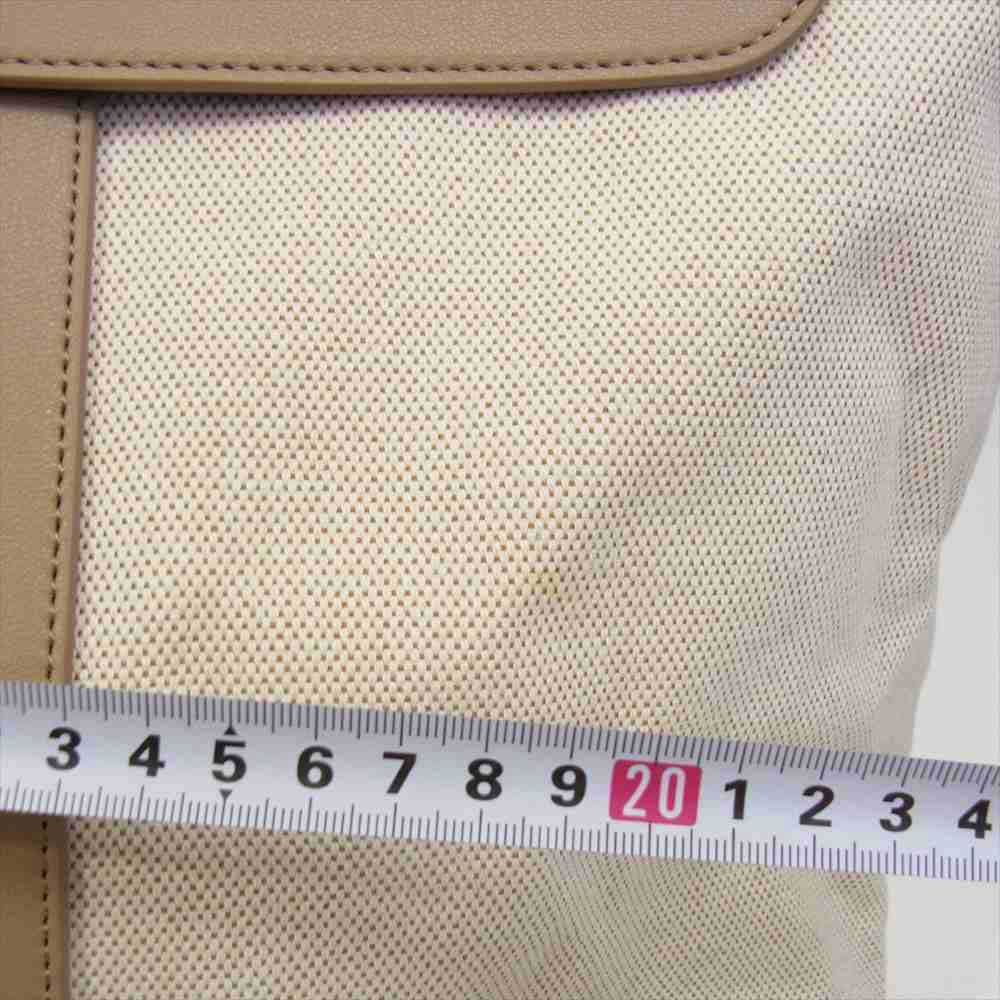 クラウディ キャンバス レザー トート バッグ ベージュ系 L【新古品】【未使用】【中古】