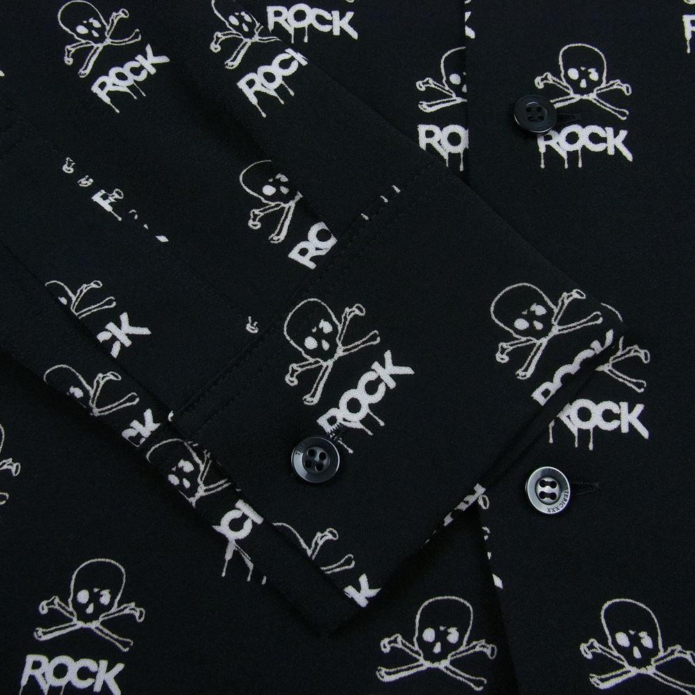 HYSTERIC GLAMOUR ヒステリックグラマー 22AW 06223AH01 THEE HYSTERIC XXX SIENA BARNES SKULL ROCK シエナ バーンズ スカル ロック オープン カラー シャツ ブラック系 M【極上美品】【中古】