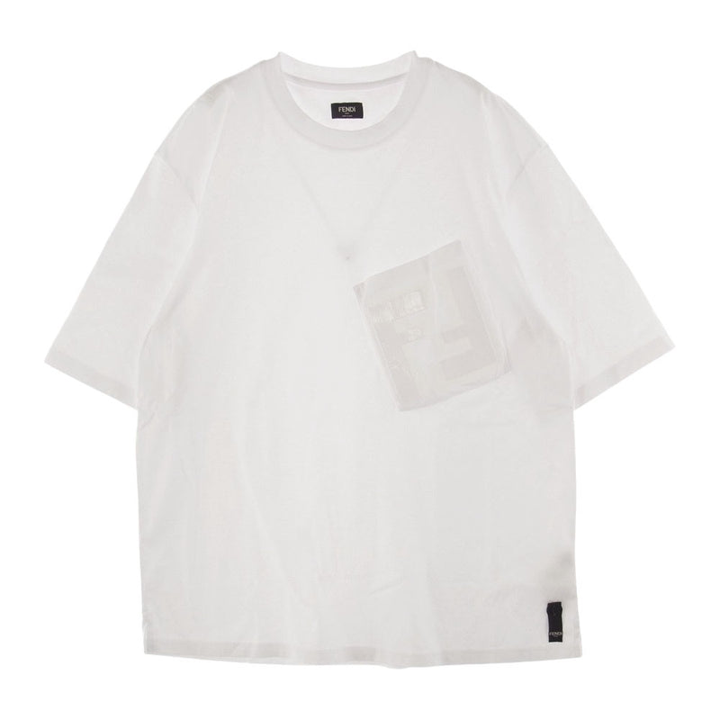 FENDI フェンディ FY1154 AL1S FF ロゴ ポケット Tシャツ ホワイト系 ...