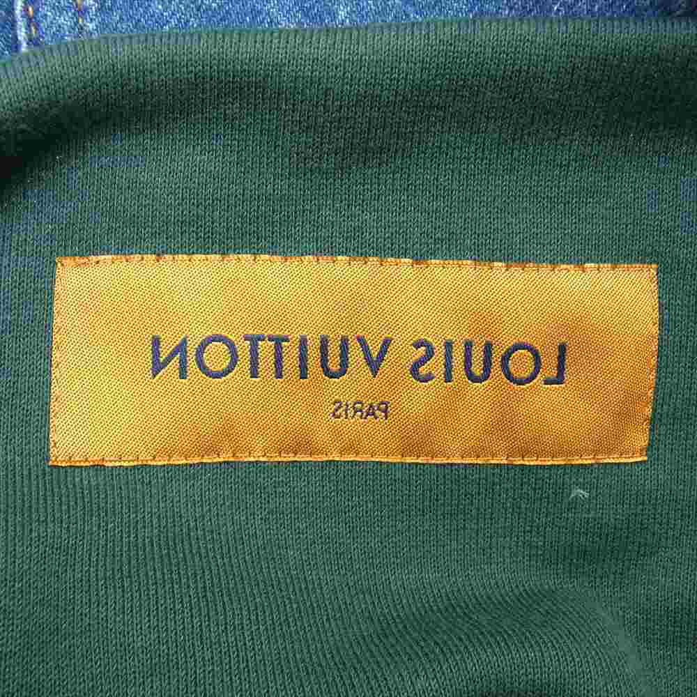 LOUIS VUITTON ルイ・ヴィトン 22AW 1AAGP9 ハイブリッド フーディ デニム パーカー ジャケット モスグリーン系 インディゴブルー系 XL【美品】【中古】