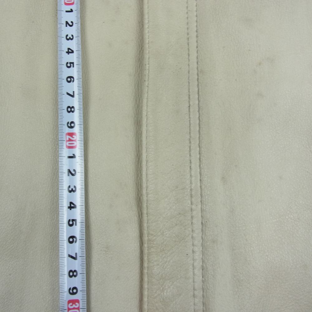 schott ショット 3191010 クラシックレーサー ビンテージ加工 レザー ジャケット オフホワイト系 L【中古】