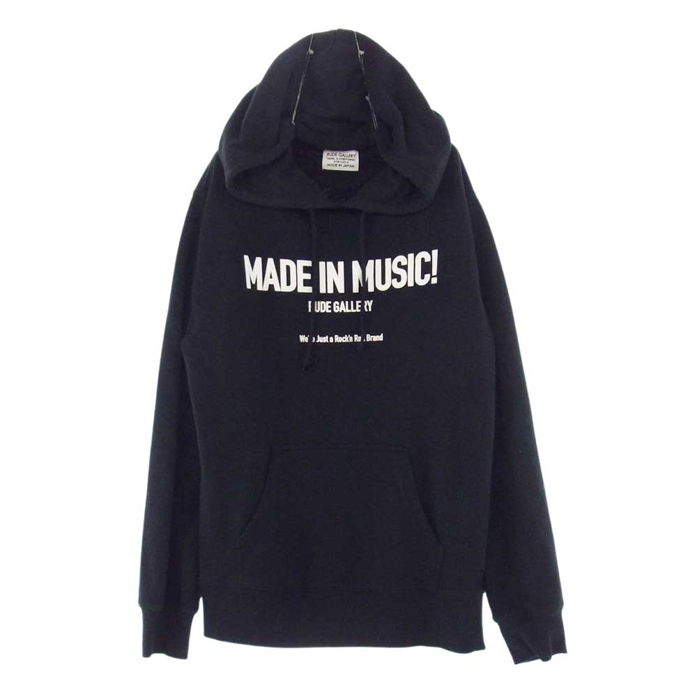 RUDE GALLERY ルードギャラリー パーカー 22SS RG0075 MADE IN MUSIC HOODIE メイドミュージック プルオーバ― パーカー ブラック系 S【中古】 RUDE GALLERY ルードギャラリー 22SS RG0075 MADE IN MUSIC HOODIE