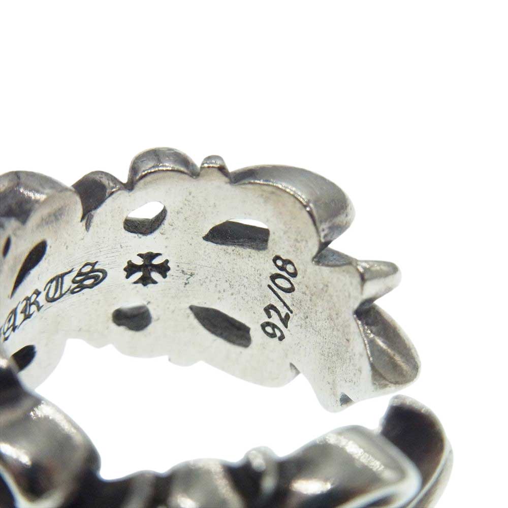CHROME HEARTS クロムハーツ(原本無) ダブル フローラル クロス リング シルバー系【中古】