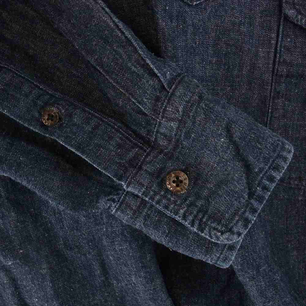 EVISU エヴィス プルオーバー デニム シャツ インディゴブルー系 38【中古】
